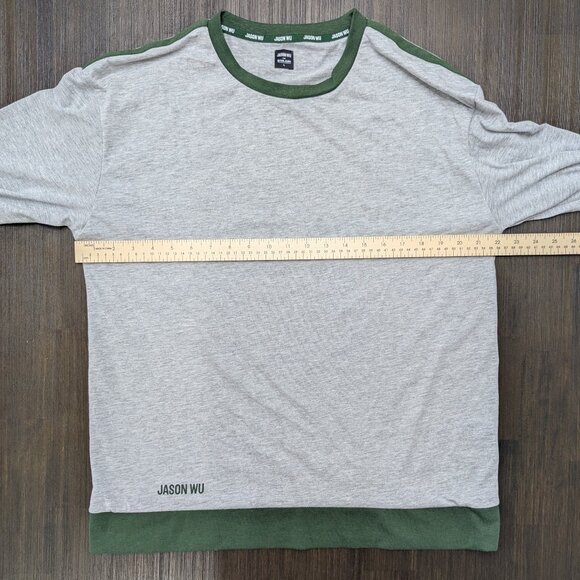 Jason Wu | Men's Large Grey/Green Sweatshirt | Cotton Blend - Picture 6 of 6